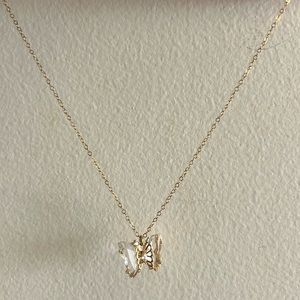 Gold Filled Clear Butterfly Necklace